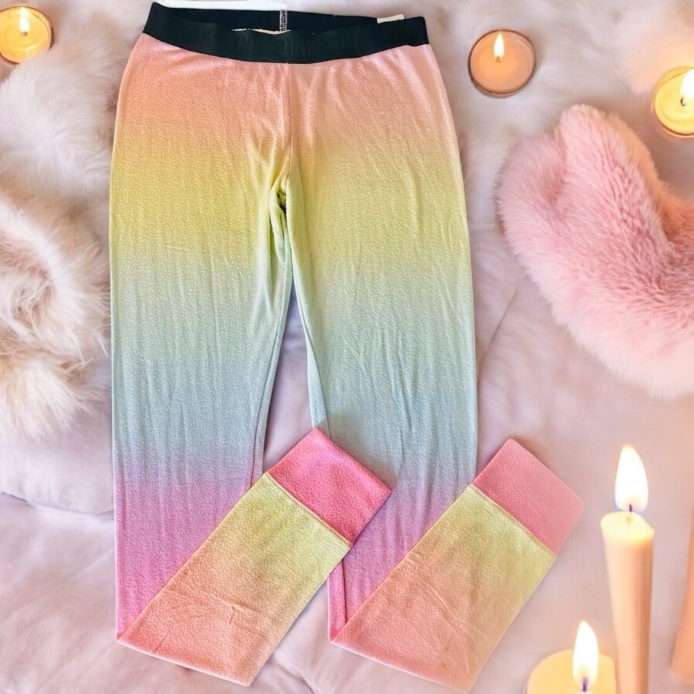 🍭 VS PINK Ombre Lounge Pants XS - Cotton Candy Rainbow Pajamas Sleepwear